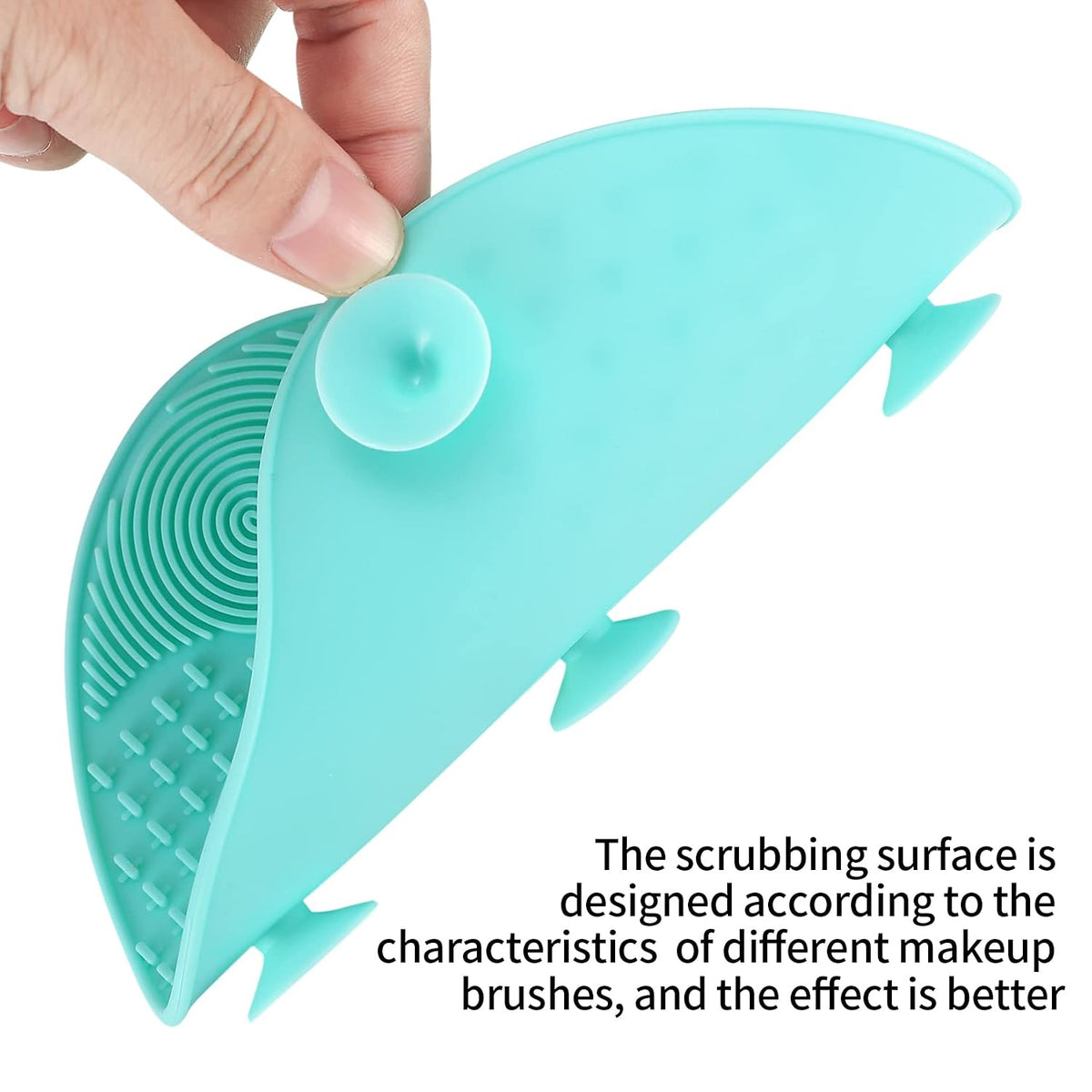 2 Pcs Silicone Makeup Brush Cleaning Mat – Portable Cosmetic Scrubber Pad with Suction Cups