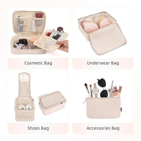 BAGAIL 8 Set Packing Cubes for Suitcases | Lightweight Luggage Organizers & Travel Bags