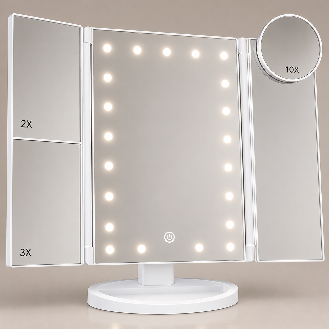 HUONUL Makeup Mirror, Vanity Mirror with Lights, 2X/3X/10X Magnification