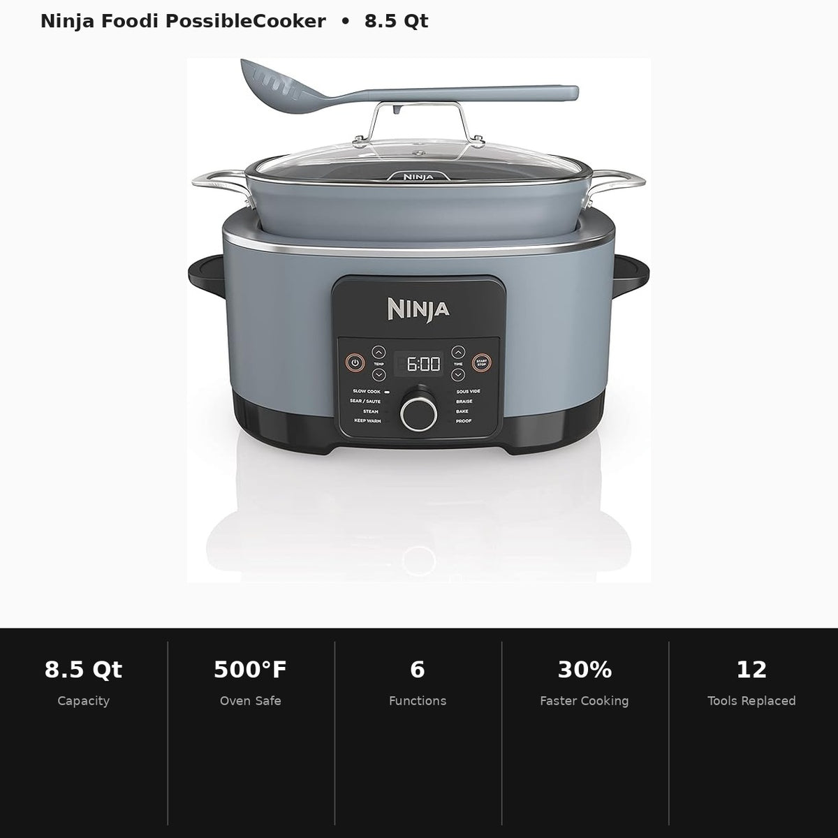 Ninja PossibleCooker PLUS 6-in-1 Multi-Cooker, Oven-Safe Nonstick Pot to 500°F