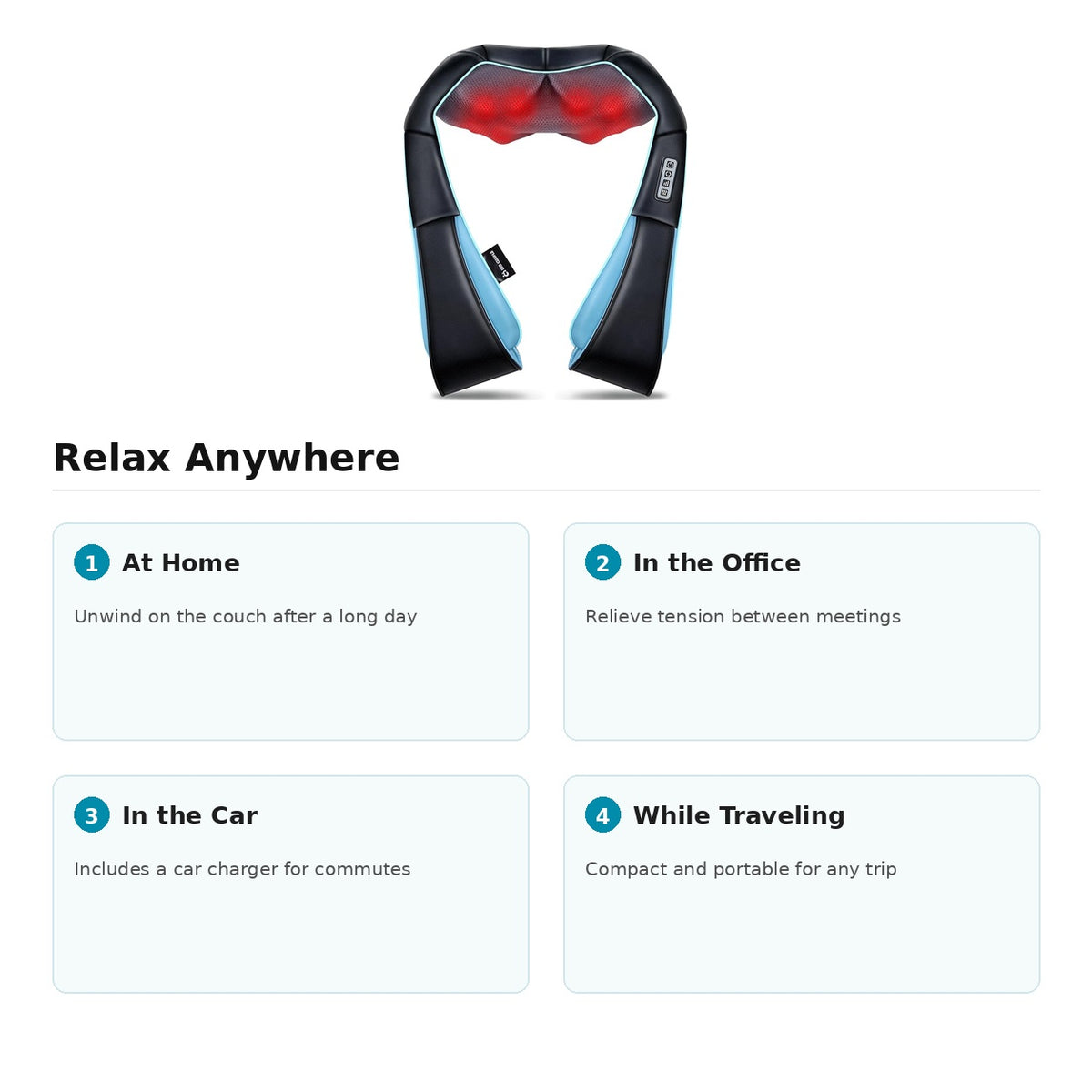 Mo Cuishle Shiatsu Neck, Shoulder, and Back Massager with Heat | Deep Tissue Electric Massager