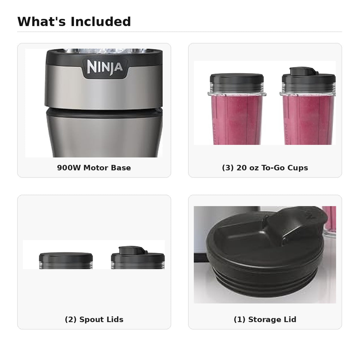 Ninja Nutri-Plus Personal Blender (BN301), 900-Peak-Watt Push-to-Blend Motor