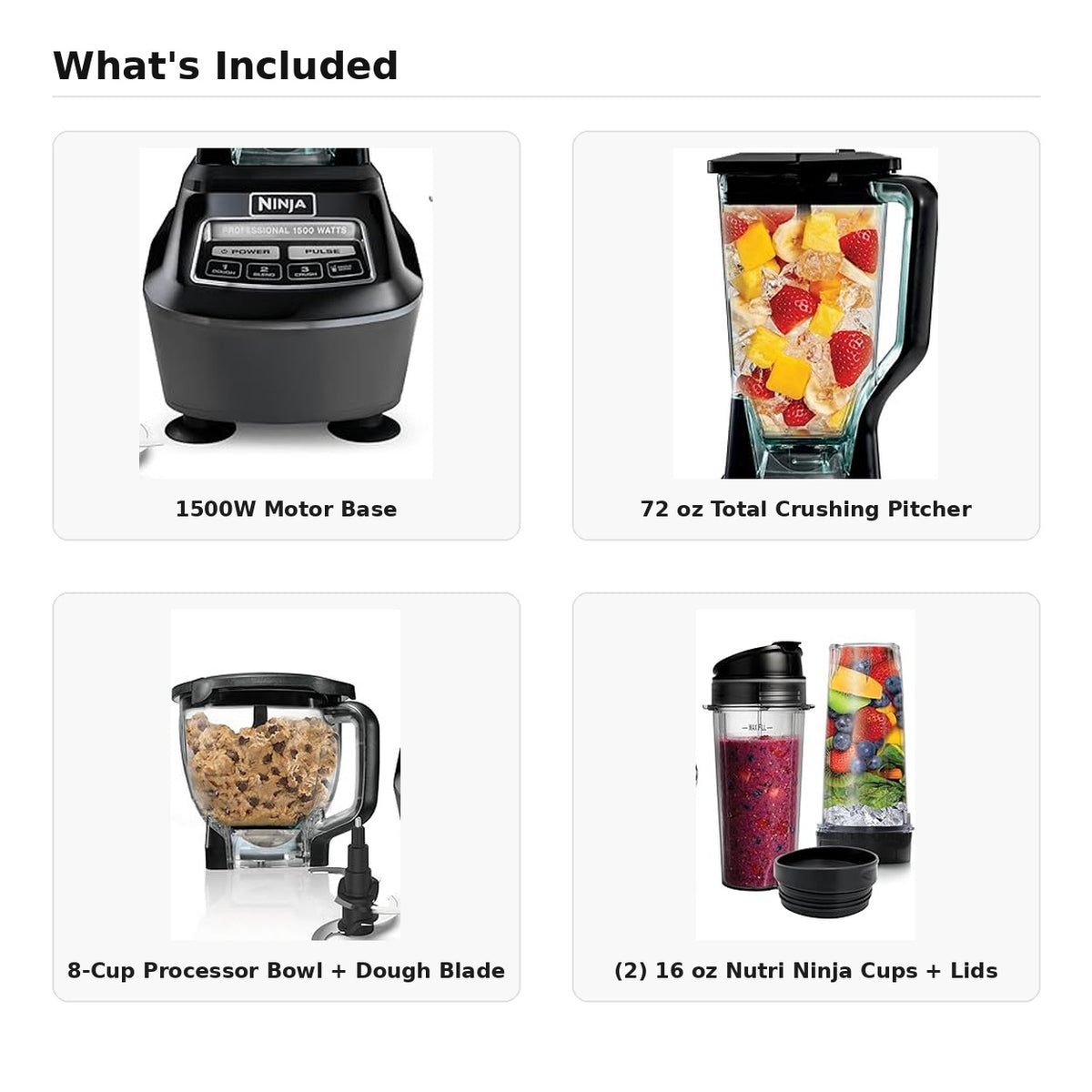 Ninja Kitchen System Pro (BL770) 1500W Blender & Food Processor Combo