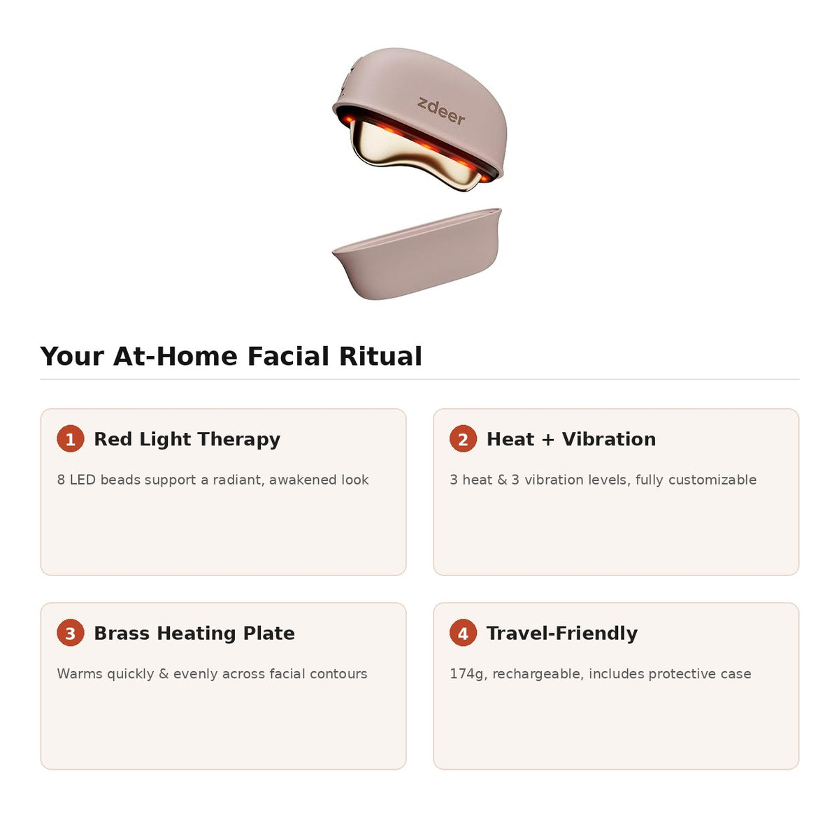 ZDEER GS5 Electric Heated Gua Sha Tool with Red Light Therapy & Vibration