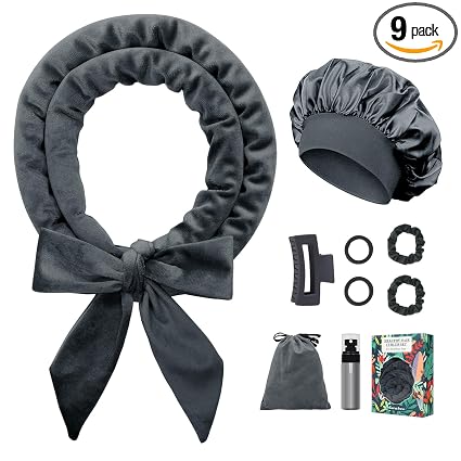 Gwabee 70" Extra Long Velvet Heatless Curls Set | No Heat Overnight Hair Curler with Bonnet
