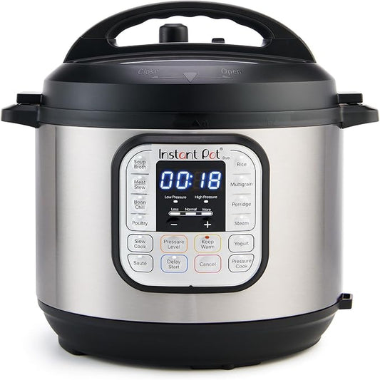 Instant Pot Duo 6-Quart 7-in-1 Electric Pressure Cooker & Slow Cooker with Stainless Steel Pot