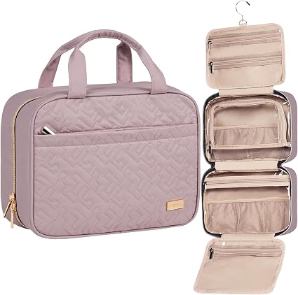 NISHEL Hanging Toiletry Bag for Women – Compact Travel Makeup Organizer for Cosmetics & Shampoo