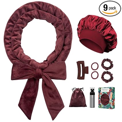 Gwabee 70" Extra Long Velvet Heatless Curls Set | No Heat Overnight Hair Curler with Bonnet