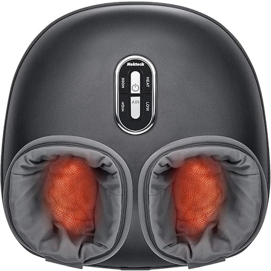 Nekteck Shiatsu Foot Massager with Heat & Air Compression | 3-Mode Deep Kneading Massage