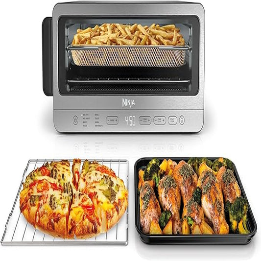 Ninja Digital Air Fry Countertop Oven (SP151) 8-in-1 Flip-Away Toaster Oven, 1800W, Stainless Steel