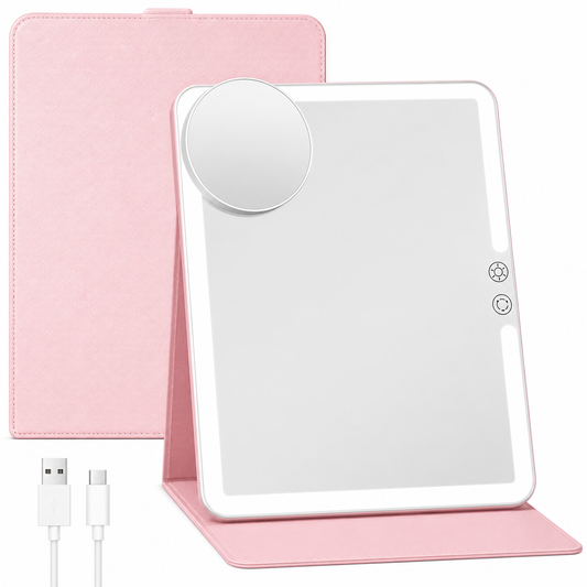 FUNTOUCH 2500mAh Large Rechargeable Travel Makeup Mirror