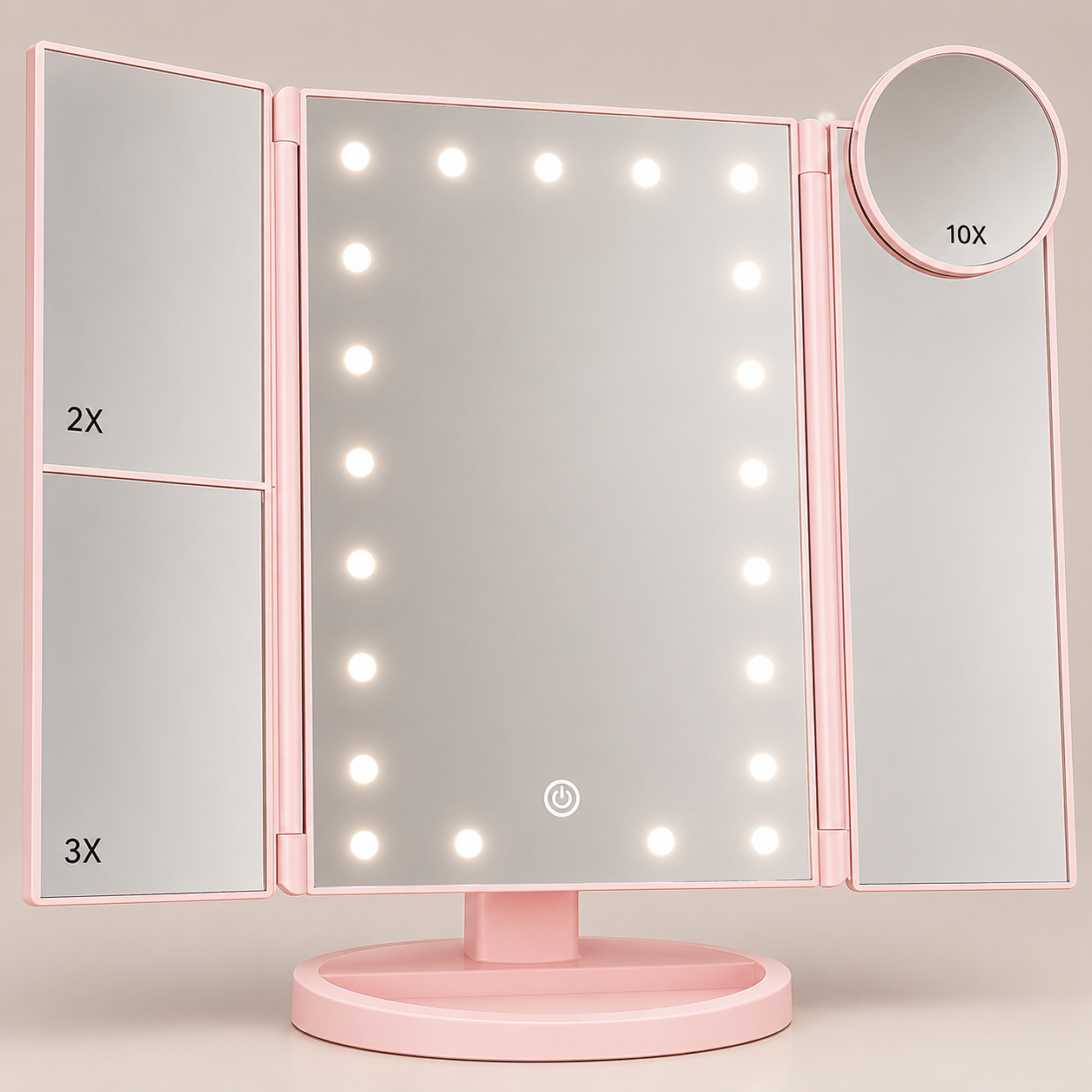 HUONUL Makeup Mirror, Vanity Mirror with Lights, 2X/3X/10X Magnification