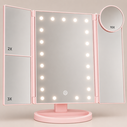 HUONUL Makeup Mirror, Vanity Mirror with Lights, 2X/3X/10X Magnification