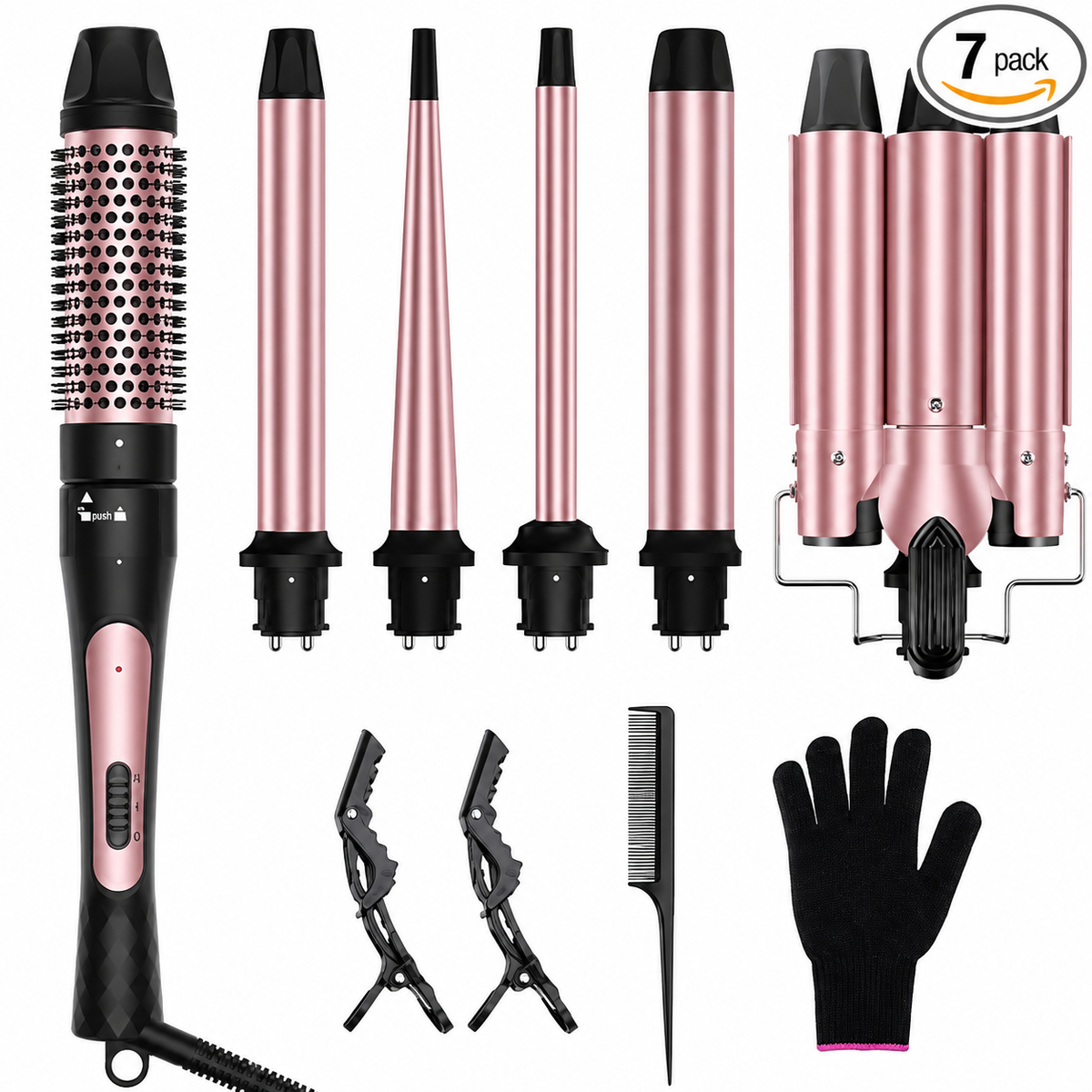 Evermere 6-in-1 curling iron and hair styling set