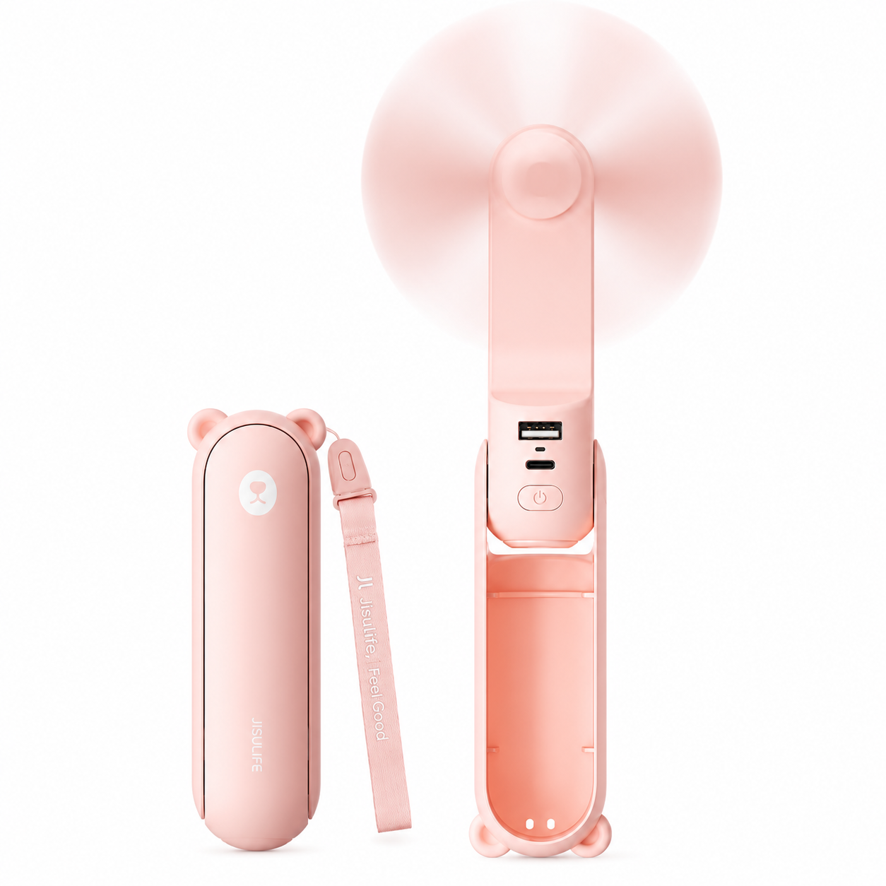JISULIFE 3 IN 1 Handheld Mini Fan - Portable Fan & Power Bank & Flashlight