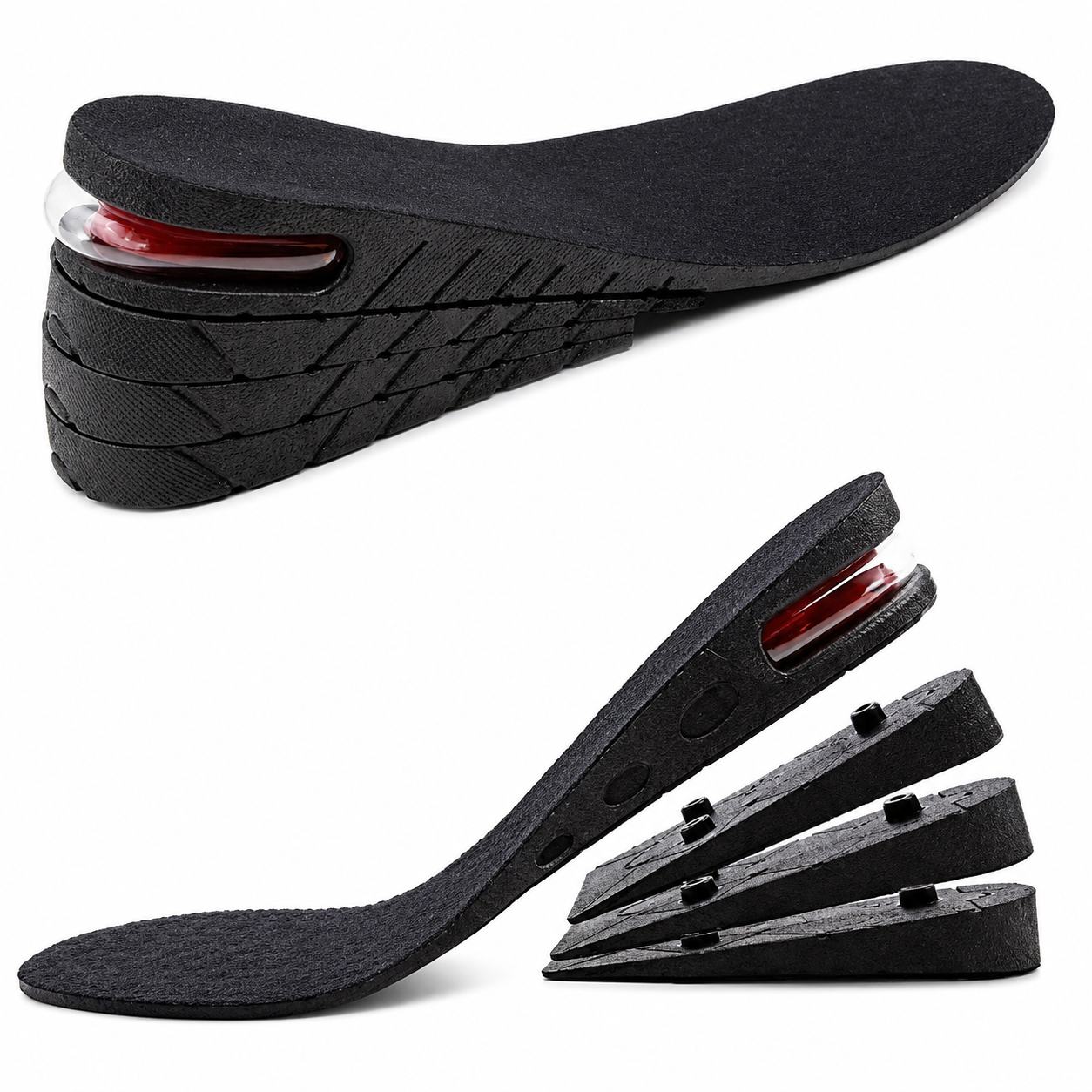 Height Increase Insoles 2/3/4-Layer Air up Shoe Lifts Elevator Shoes Insole