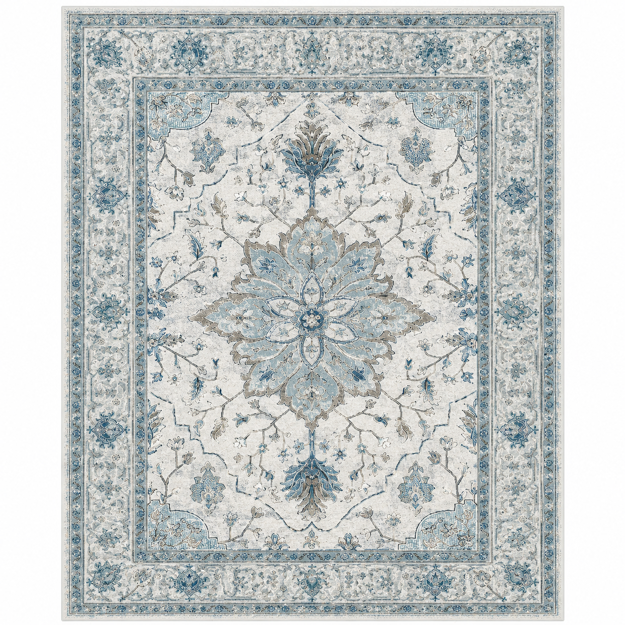 RELEANY Area Rugs 8'x10' Washable Non-Slip, Floral Vintage