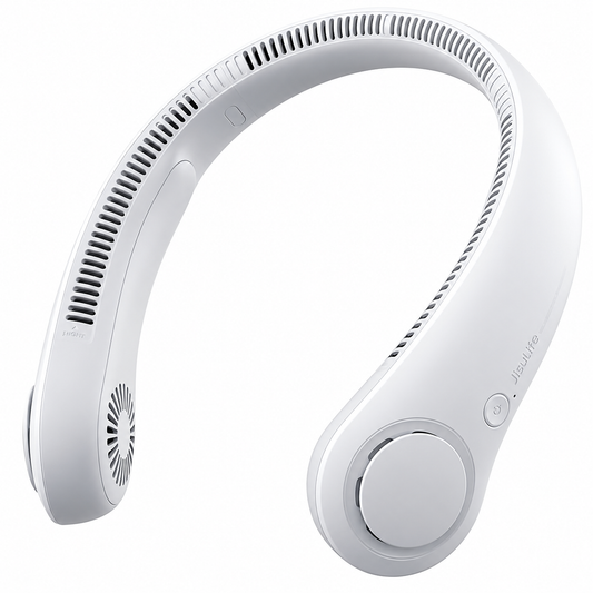 JISULIFE Portable Neck Fan, Hands-Free Bladeless, Gift for Women Men-Grey