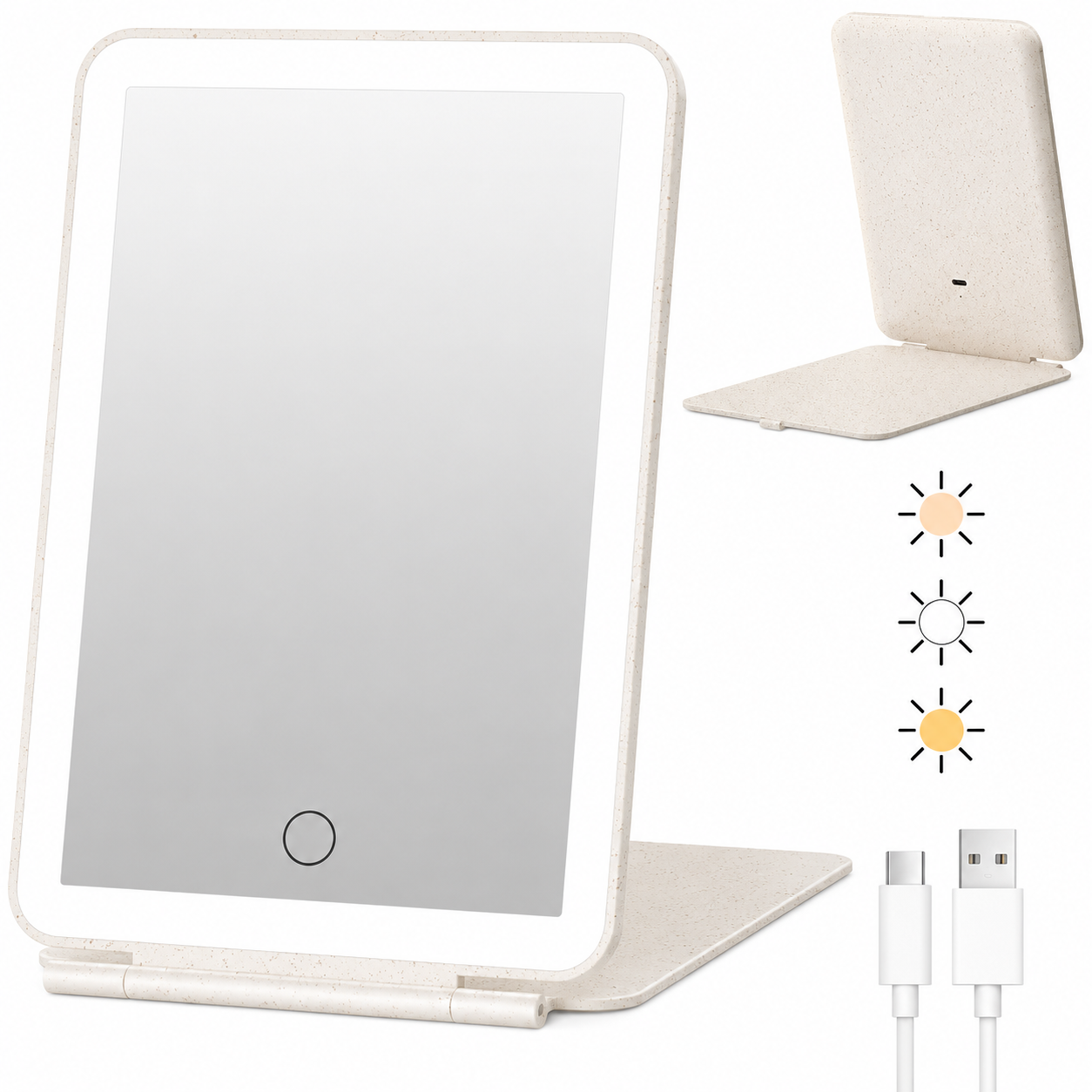FUNTOUCH Rechargeable Travel Makeup Mirror