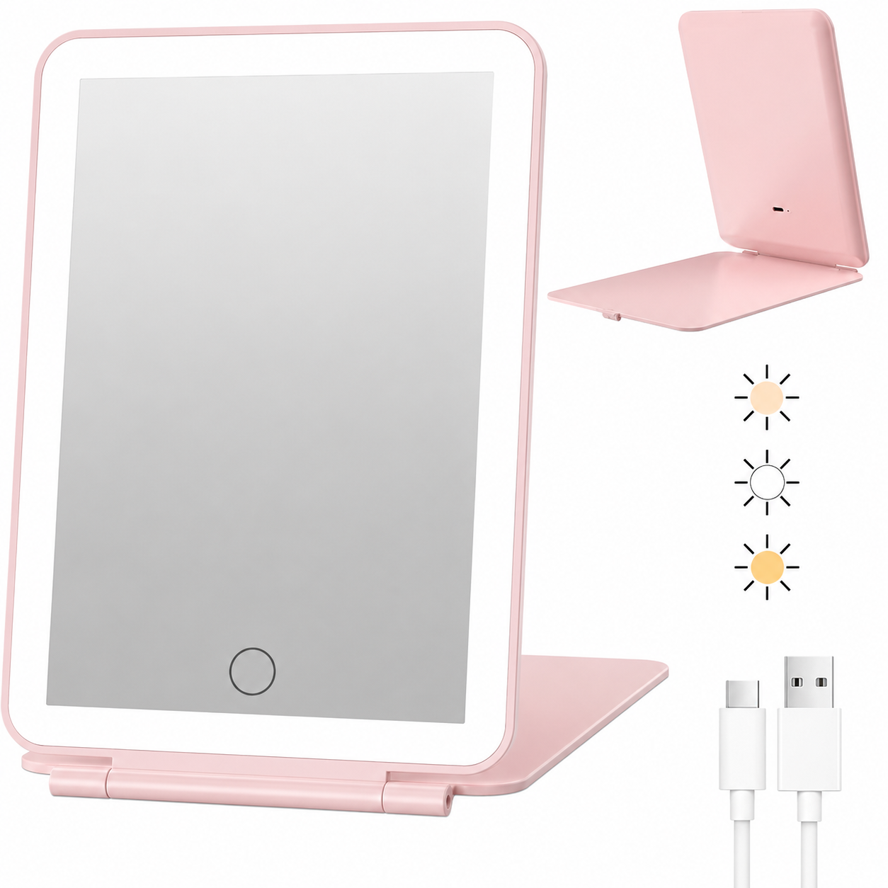 FUNTOUCH Rechargeable Travel Makeup Mirror