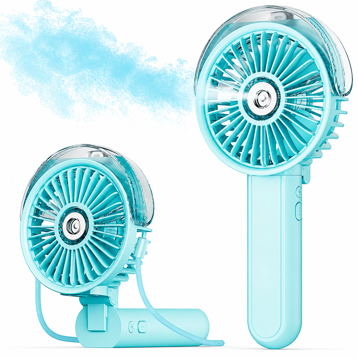 SWEETFULL Portable Misting Fan - 180° Foldable Handheld Personal Fan