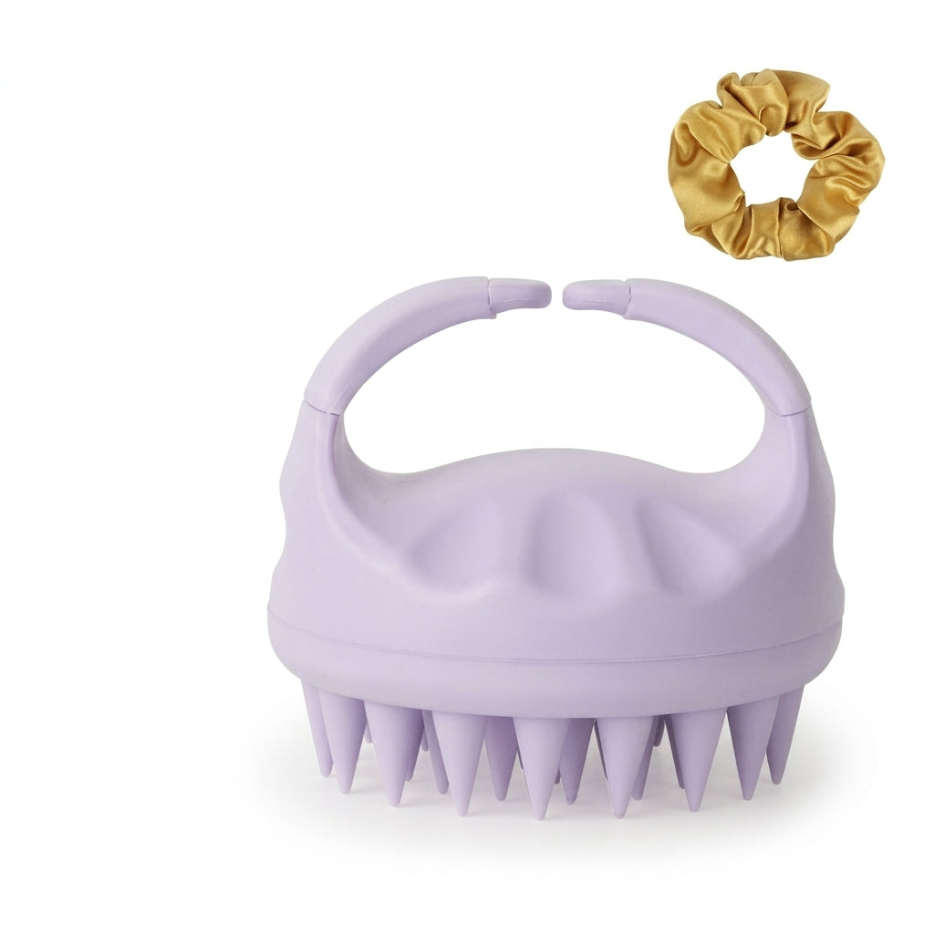 Wheat Straw Scalp Massager Shampoo Brush with Soft Silicone Bristles — Anti-Dandruff Scalp Scrubber & Exfoliator for Hair Growth & Shower Scalp Care