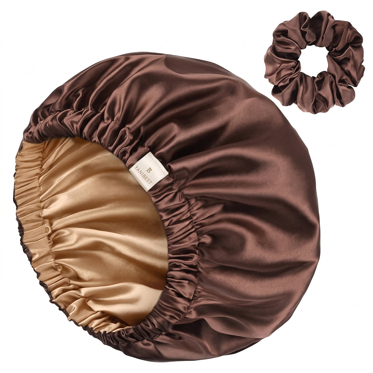 YANIBEST Adjustable Satin Bonnet for Sleeping – Double Layer Reversible Sleep Cap for Curly & Natural Hair