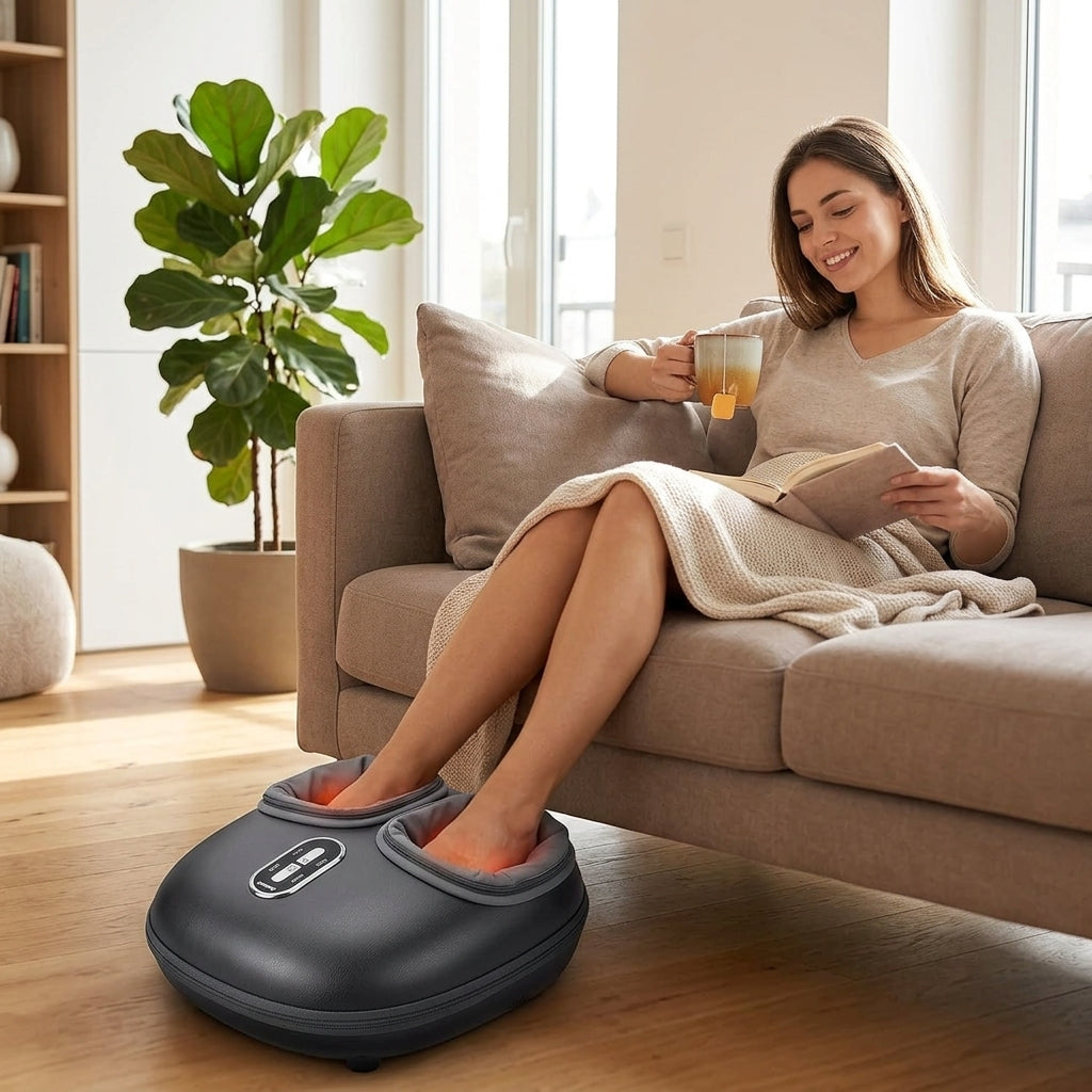 Nekteck Shiatsu Foot Massager with Heat & Air Compression | 3-Mode Deep Kneading Massage