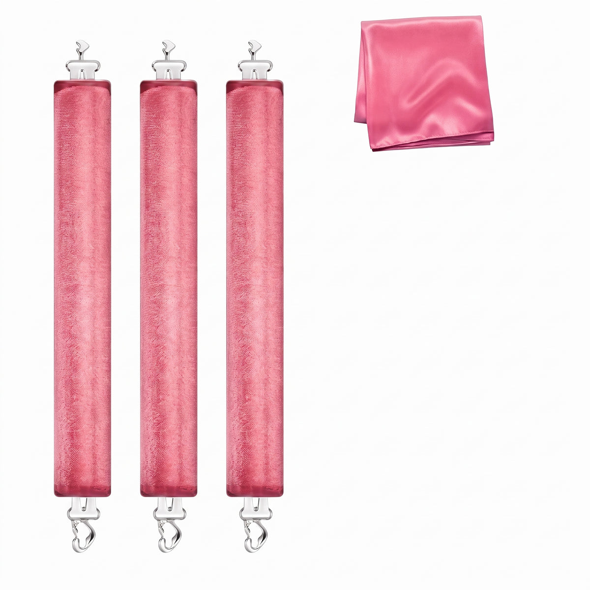 Heatless Curls Overnight Hair Care Set – Jumbo Velvet Hair Rollers with Satin Scarf