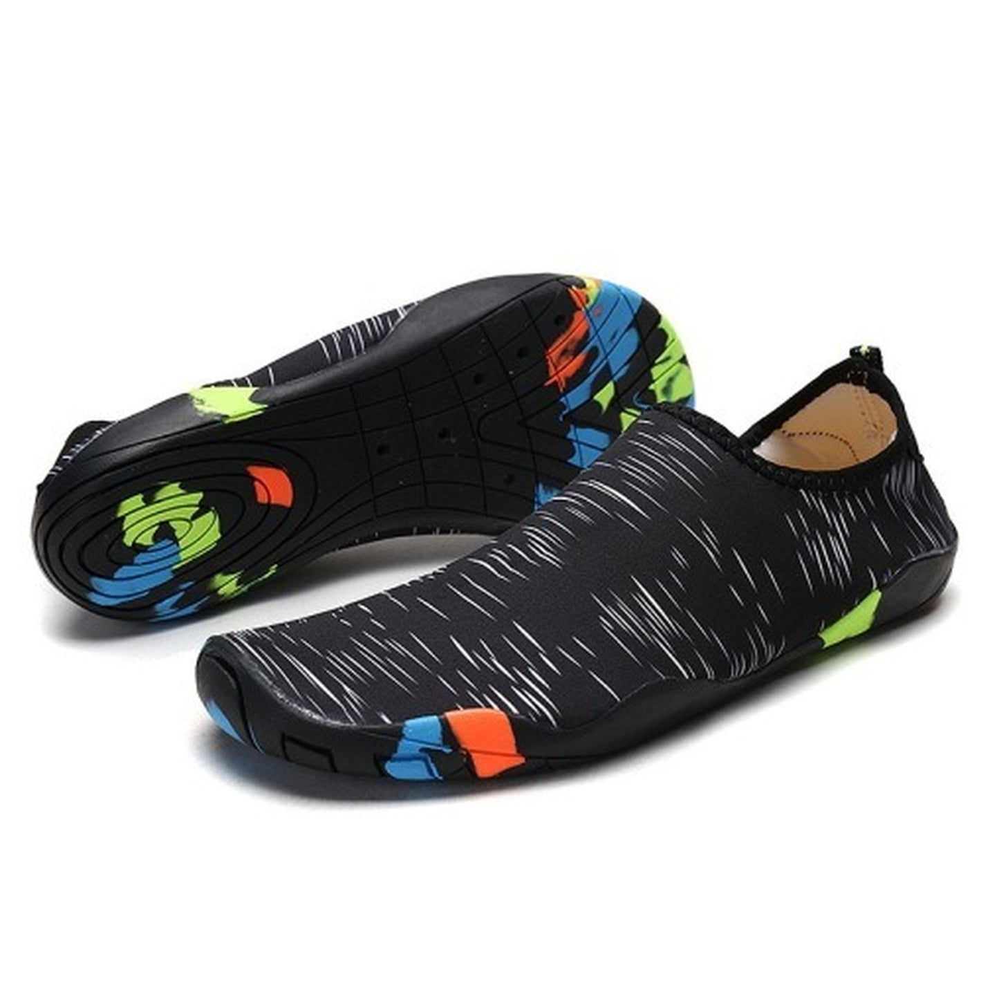 Men's & Women's Quick-Dry Barefoot Water Shoes – Splash Print Aqua Sock Beach Shoes